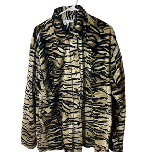 vintage tall girl polyester animal print shacket size XL *flaw